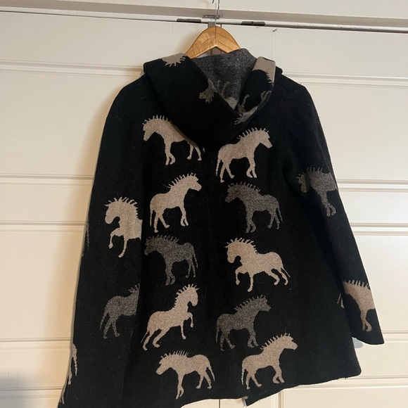 Anthropologie Pilcro Field Flower Horses Sweater Coat Cardigan Sedona People - Picture 7 of 8